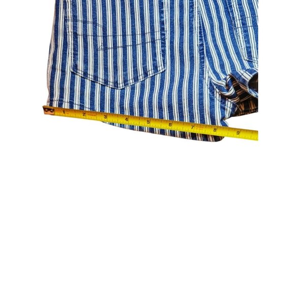American Eagle Next Level Stretch Shorts Size 2 Blue White High Rise 5 Pocket - Picture 6 of 10